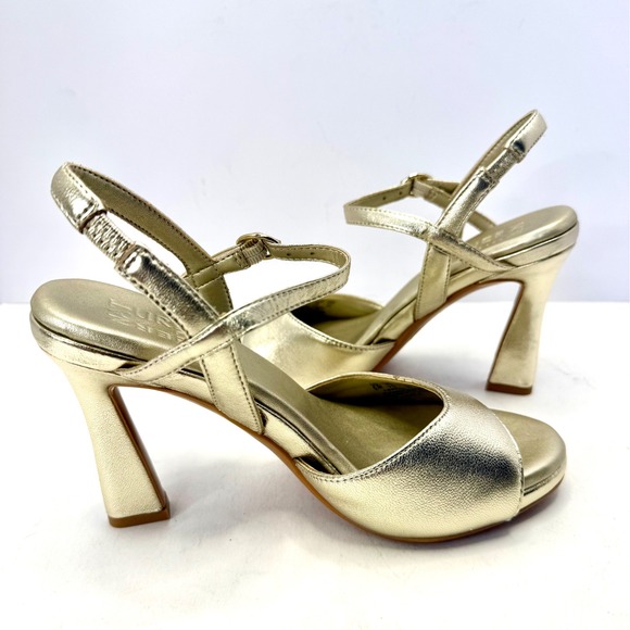 Naturalizer Women's Lala Ankle Strap Dress Sandals Champagne Leather Size 6M NWT - Picture 2 of 6